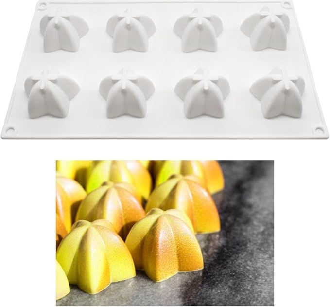 mostsom Star Shape Silicone Molds Silicon Carambola Baking Mould for Making Candy, Chocolate,Cake,Jelly (Star C_11.84X6.84X1.08 inch)