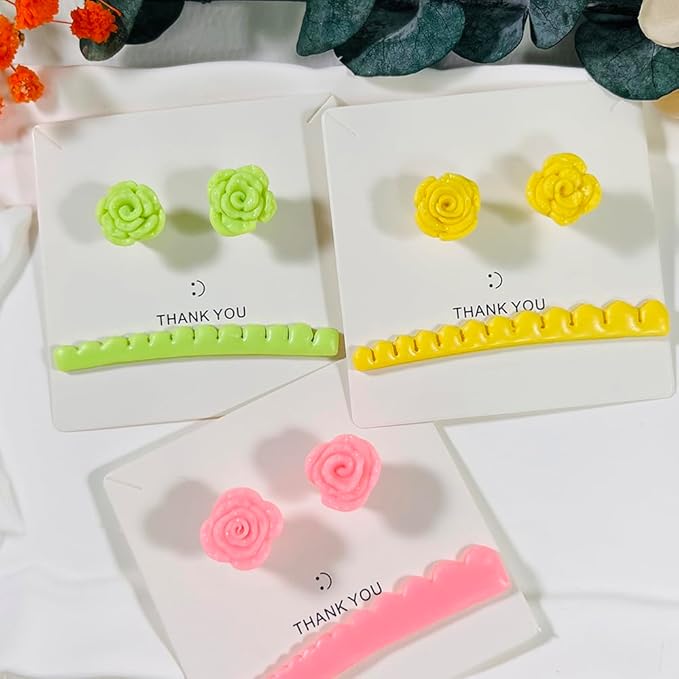 3pcs Rose Petal Clay Cutters Set – Polymer Clay Cutters for Flower Earrings, Clay Molds for Jewelry Making, Clay Tools for DIY Art Projects