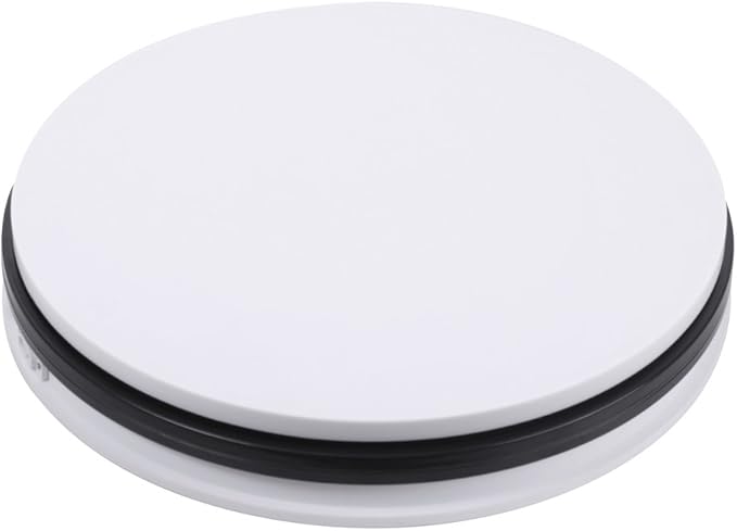 fotoconic White Electric Motorized Rotating Turntable Display Stand, 14 Inch / 35cm Diameter, 110 Lb Centric Loading for Shop Display
