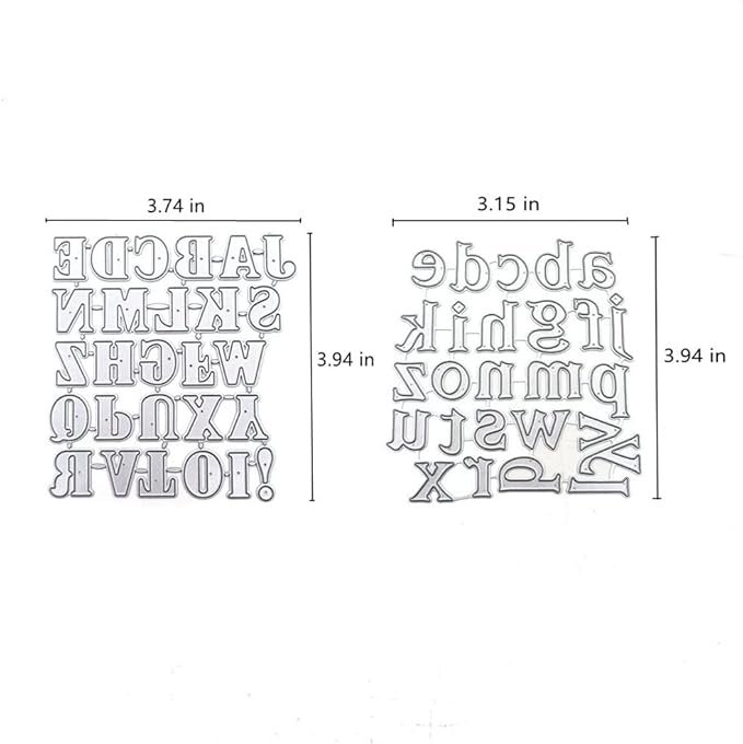 Capital 26 Alphabet Cutting Dies, Lowercase 26 Letters Die Cuts Metal Embossing Stencils Template Mould for Card Scrapbooking and DIY Craft Album Paper Card Decor