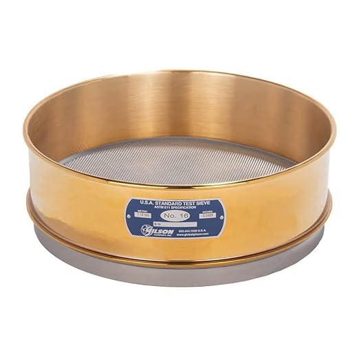 Gilson Performer V12CF #16 Brass/Stainless Steel Sieve, #16, 12" Diameter, Full Height
