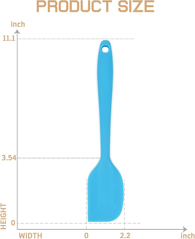 Silicone Spatula, 11 inch Rubber Spatulas Heat Resistant Cooking Utensil Set Non-Stick Flexible Baking Spatulas with Stainless Steel Core for Cake/Cream/Butter/Batter Mixing/Cooking (4-Piece)