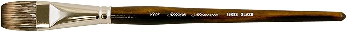 Silver Brush Limited 2608S Monza Glazing Brush, Oil, Acrylic, and Watercolor Brush, Short Handle, Size 3/4"