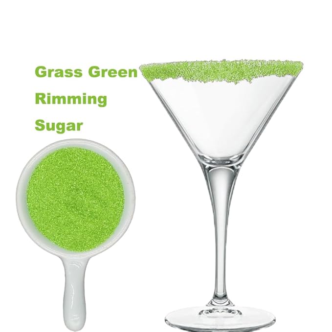 Edible 5 Ounce Fine Decorative Grass Green Sanding Sugar Sprinkles for Baking, Sparkling Crystals for Cakes, Cookies, Cupcakes, Ice Cream Topping and Rimming Sugar