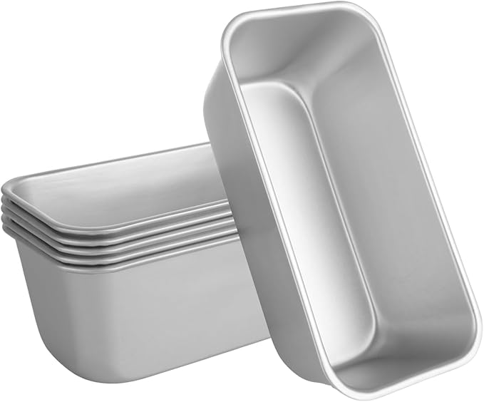 6 Pack Aluminum Loaf Pans 8x4 Inch Banana Bread Pan for Homemade Bread Baking Pan for Oven 2.8” Deep Metal Meatloaf Pan Sandwich Bread Loaf Pans for Baking Bread Tins for Baking Meat Loaf Cake