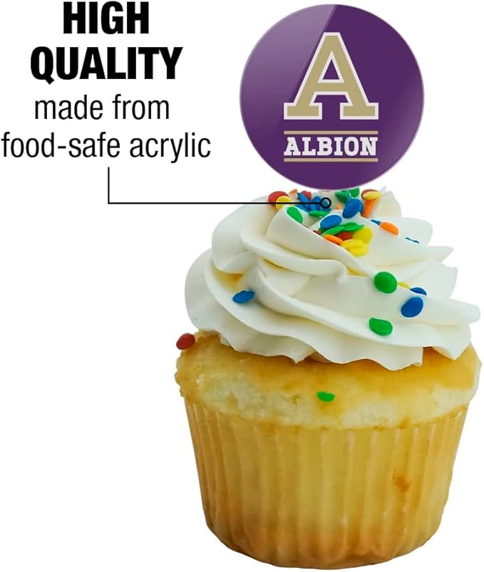 Albion College Primary Logo Cupcake Picks Toppers Decoration Set of 6