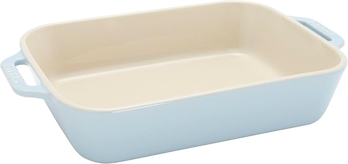 Staub Ceramic 3-pc Rectangular Baking Dish Set - Macaron Pastel Blue