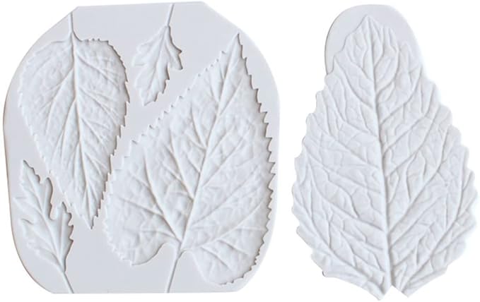Leaf Silicone Mold Rose Flower Fondant Molds DIY Cake Decorating Tools Sugarcraft Candy Resin Clay Chocolate Gumpaste Moulds (2pcs(13 * 13.5cm,8.6 * 13.3cm))