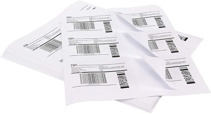 3-1/3" x 4" Shipping Address Labels 600 Label Stickers Paper for Laser/Inkjet Printer 6 per Page Printable Mailing Labels, FBA Box Labels - Matte, 100 Sheets (Pack of 2)