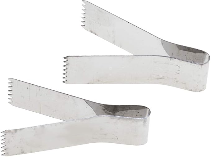 Tredoni 2pcs | 2.4" Pastry Tongs - Maamul Cookie Maker & Service - Dough Scraper Press, Stainless Steel