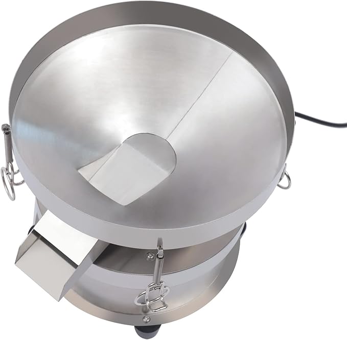 Automatic Sieve Shaker Vibrating Sieve Machine 40 Mesh 60 Mesh Flour Powder Sifter Electric Vibrating Sieve Machine 110V Stainless Steel (with 2 Sieve) (40+60 Mesh)
