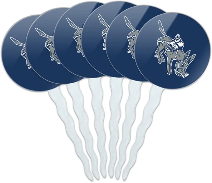 Mines Primary Logo Cupcake Picks Toppers Decoration Set of 6