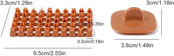 2 Sets Letter Stamps for Clay-Pottery Stamps with Double Small Alphabet & Numeric Symbols, Also Used as Cookie Stamps Letters & Clay Letter Stamps (Brown and Yellow)