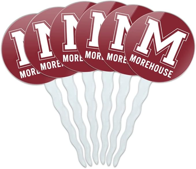 Morehouse College Primary Logo Cupcake Picks Toppers Decoration Set of 6
