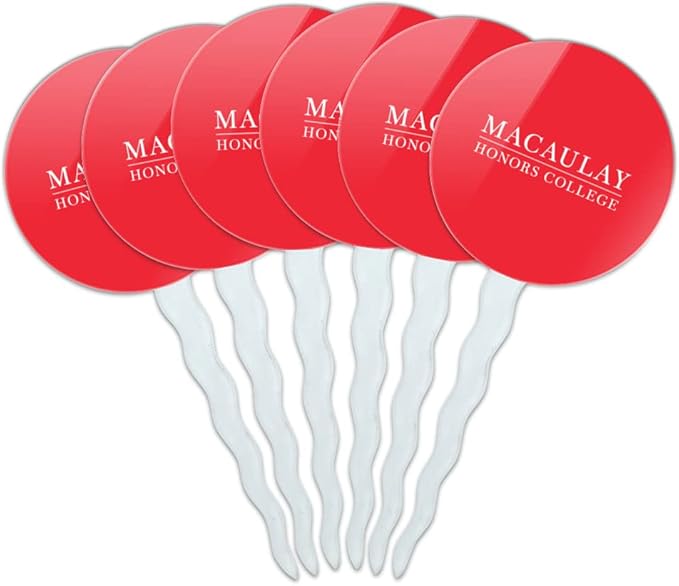 Macaulay Honors College Primary Logo Cupcake Picks Toppers Decoration Set of 6
