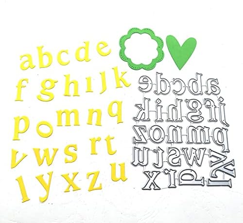 Capital 26 Alphabet Cutting Dies, Lowercase 26 Letters Die Cuts Metal Embossing Stencils Template Mould for Card Scrapbooking and DIY Craft Album Paper Card Decor