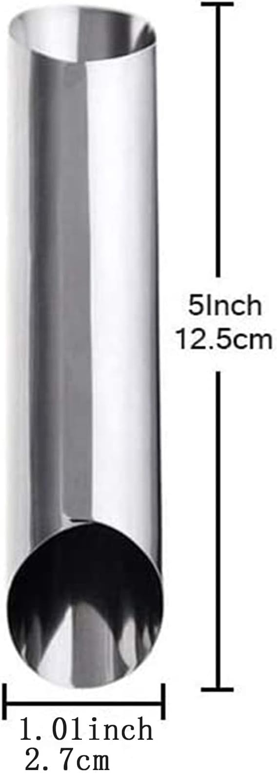 8 Pack Cannoli Tubes, Stainless Steel 5 inch Pancake Tubes Cream Croissant Spiral Cake Baking DIY Spiral Cake Decoration Tool-Candy Corner Mold