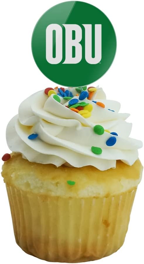 Oklahoma Baptist University Primary Logo Cupcake Picks Toppers Decoration Set of 6