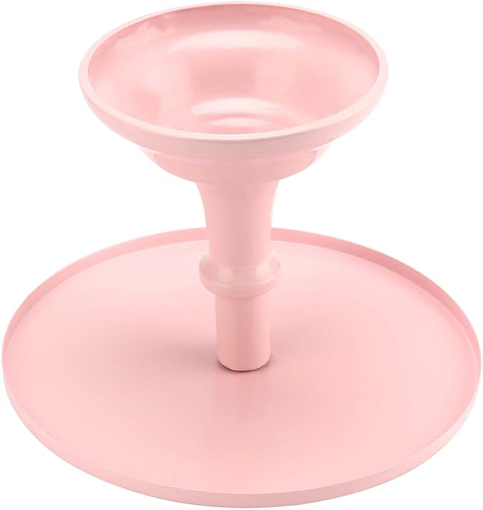 2 Pack Pink Cake Stand, 10 Inch Adjustable Height Cake Stand Pink Round Metal Cupcake Stand for Home, Birthday, Party and Wedding