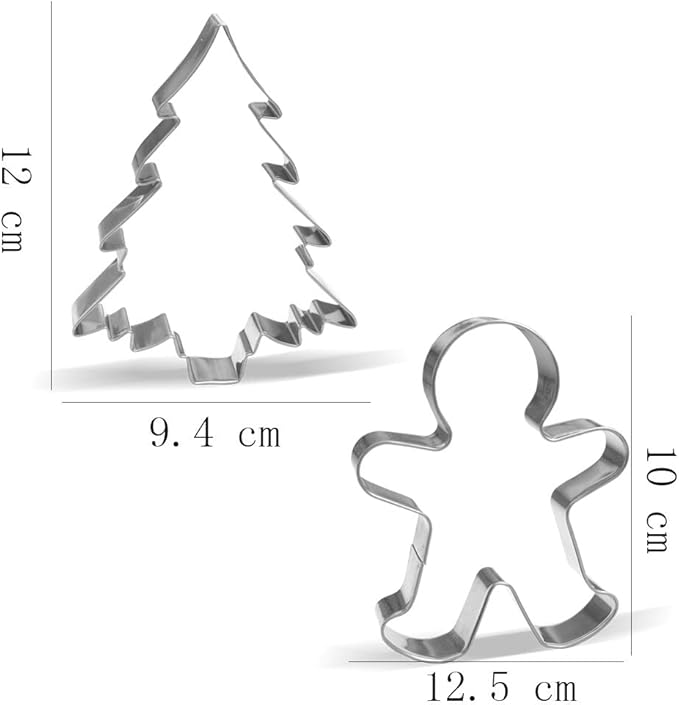 Large Christmas Cookie Cutter Set - 7 Piece - Stainless Steel