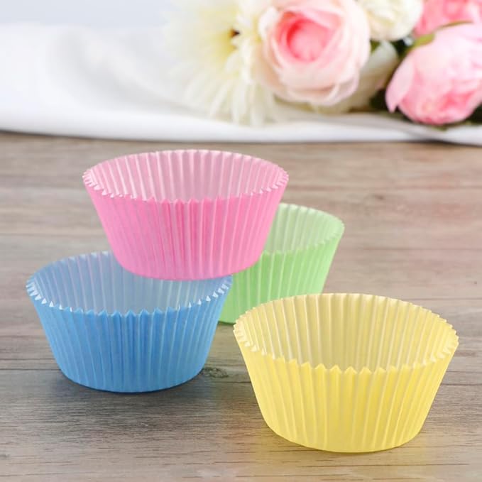 PRETYZOOM 100pcs Cupcake Liners Cupcake Wrapper Jumbo Muffin Cases Baking Cups Wraps Christmas New Year Birthday Party Supply 2.7 Inch