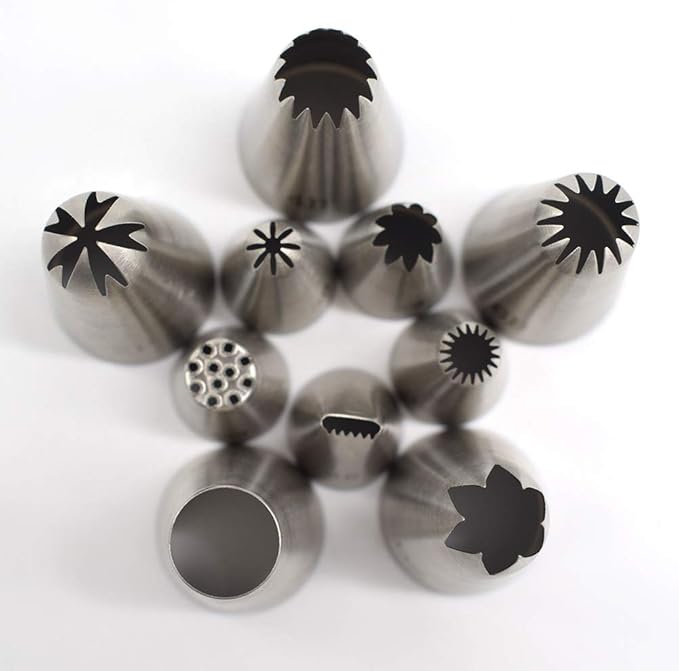 10 Pcs Stainless Steel Seamless Icing Nozzles Large Nozzle Nozzle Cake Decorating Tools