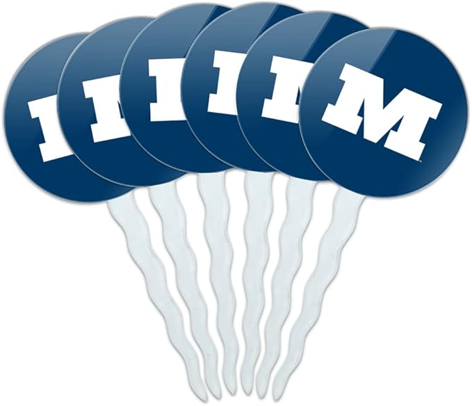 Millikin University Primary Logo Cupcake Picks Toppers Decoration Set of 6