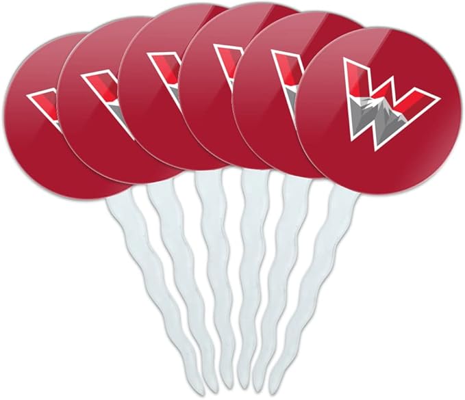 Western Colorado University Primary Logo Cupcake Picks Toppers Decoration Set of 6