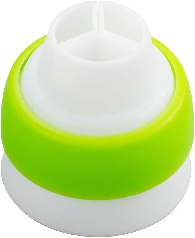 Restaurantware Pastry Tek Tri-Color Coupler 1 Durable Russian Tips - Dishwashable For Decorating Desserts White Plastic 3-Color Coupler
