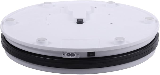 fotoconic White Electric Motorized Rotating Turntable Display Stand, 14 Inch / 35cm Diameter, 110 Lb Centric Loading for Shop Display
