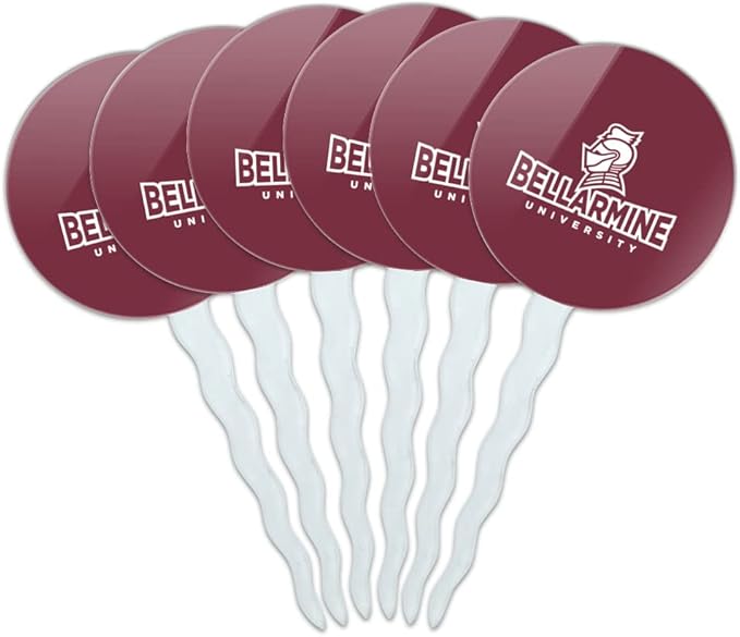 GRAPHICS & MORE Bellarmine University Primary Logo Cupcake Picks Toppers Decoration Set of 6