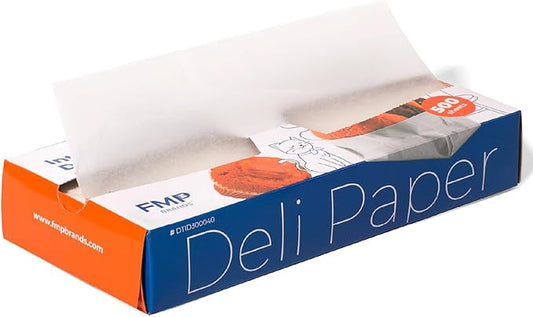Fit Meal Prep [500 Pack] 12 x 10.75" Wax Paper Sheets for Food, Interfolded Precut Deli Pop Up Grease-Proof Sandwich Paper Wraps, Waterproof for Lunch, Food Basket, Microwave Cover, BBQ