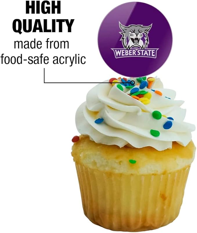 Weber State University Primary Logo Cupcake Picks Toppers Decoration Set of 6