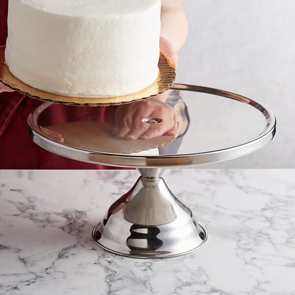 13" Stainless Steel Cake Stand | Round Cake Display for Weddings, Birthdays & Parties | Dessert Stand for Cakes, Muffins, Pastries, and Bread | 13-inch [1PK]