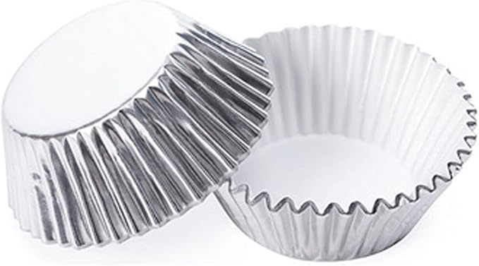 100pcs Cupcake Paper Baking Cups Wrapper Liners Cake, Foil Cupcake Liners for Baking Cupcakes (Silvery)