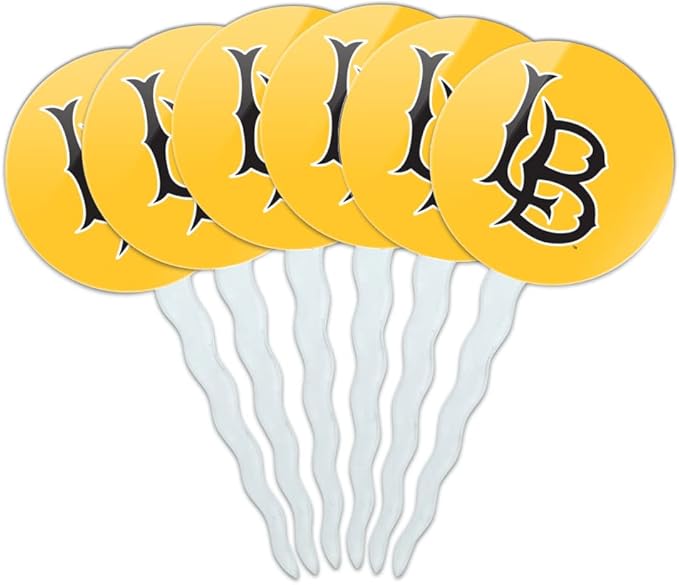California State University Long Beach Primary Logo Cupcake Picks Toppers Decoration Set of 6