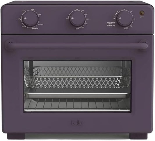 7-in-1 Air Fryer Toaster Oven with Convection, 1700W, Fits 6 Slices or 12-Inch Pizza, Tempered Glass Door, Timer, Easy Controls, Countertop Kitchen Appliance (Plum)