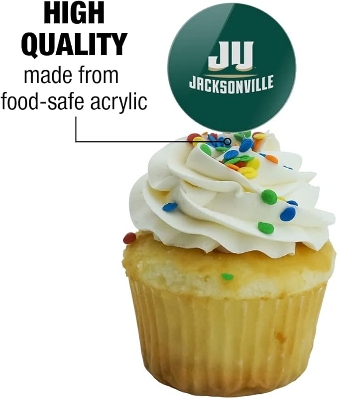 Jacksonville University Primary Logo Cupcake Picks Toppers Decoration Set of 6