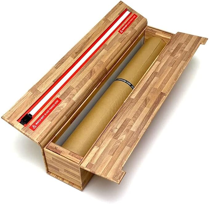 ChicWrap Butcher Block Parchment Paper Dispenser - Includes 15"x 164' (205 Sq.Ft) Roll Unbleached Baking, Cooking & Culinary Paper - Reusable Dispenser w/Slide Cutter - Kosher Certified