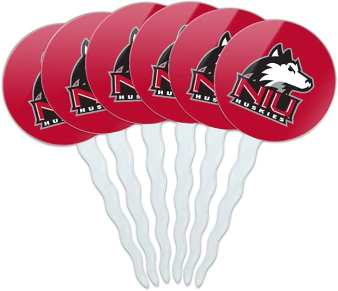 GRAPHICS & MORE Northern Illinois University Primary Logo Cupcake Picks Toppers Decoration Set of 6