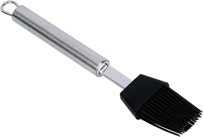 Restaurantware-German Standard Pastry Brushes, 6 Heat-Tolerant Basting Brushes - Dishwashable, Durable, Black Silicone Pastry Brush With Stainless Steel Handle, For Baking, Grilling, or Glazing