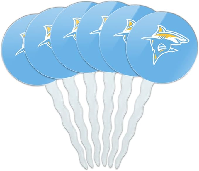 Long Island University Primary Logo Cupcake Picks Toppers Decoration Set of 6