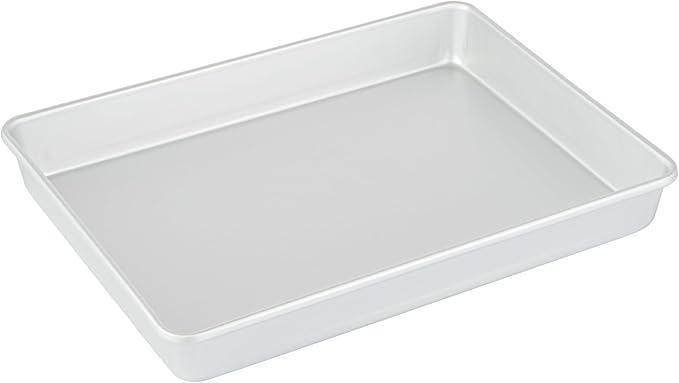 Restaurantware-Met Lux 15 x 12 x 2 Inch Straight-Sided Baking Tin, 1 Rectangular Cake Pan - Oven-Ready, Freezable, Anodized Aluminum Baking Sheet Cake Pan, Greaseproof, For Birthday
