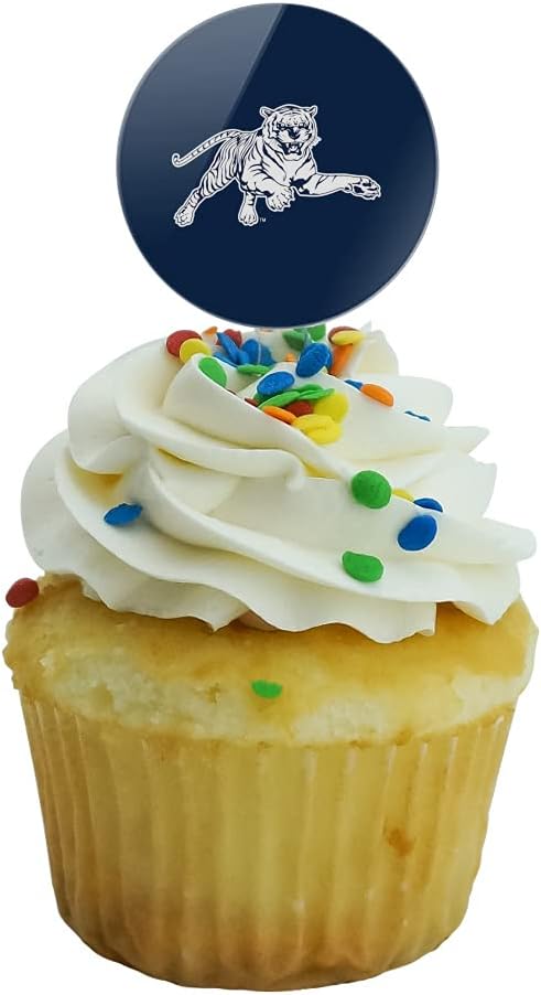 Jackson State University Primary Logo Cupcake Picks Toppers Decoration Set of 6