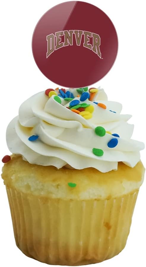 U of Denver Primary Logo Cupcake Picks Toppers Decoration Set of 6