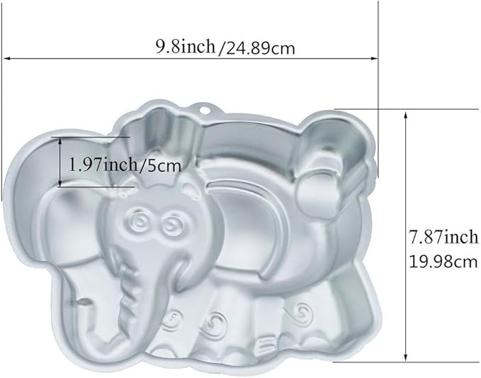 Ulalaza Elephant Cake Baking Pan 3D Animal Aluminum Cake Mould First Birthday Cake Pan