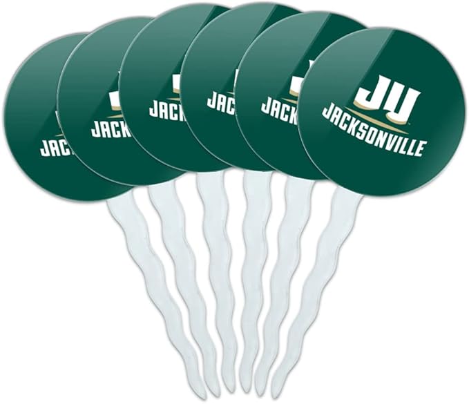 Jacksonville University Primary Logo Cupcake Picks Toppers Decoration Set of 6