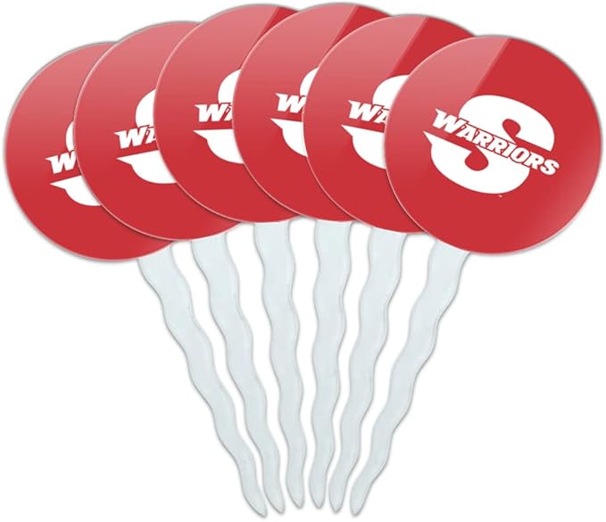 California State University Stanislaus Primary Logo Cupcake Picks Toppers Decoration Set of 6