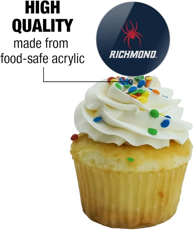 U of Richmond Primary Logo Cupcake Picks Toppers Decoration Set of 6