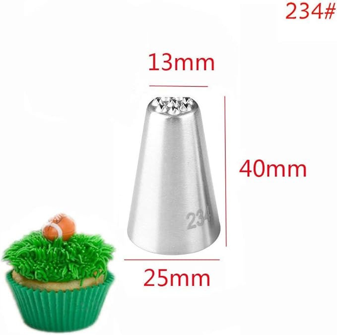 beyonday 3pcs Grass Cream Icing Nozzles Cupcake Practical Cream Piping Nozzle Tips Stainless Steel Pastry Tips Grass Fury Cake Decorating Tool (Silver)